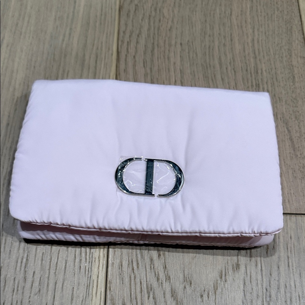Dior Soft Pink Clutch with Silver Logo - Picture 2 of 7